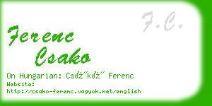 ferenc csako business card